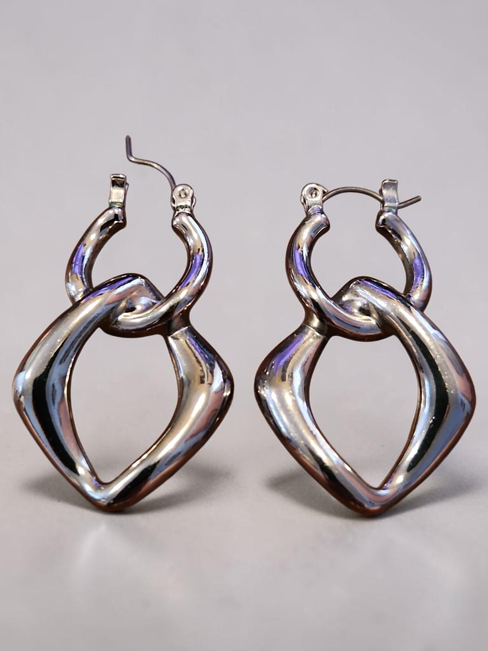 Silver Hoop Statement Earrings